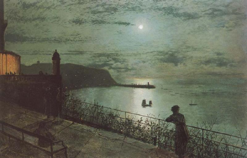 Atkinson Grimshaw Scarborough from Seats near the Grand Hotel France oil painting art